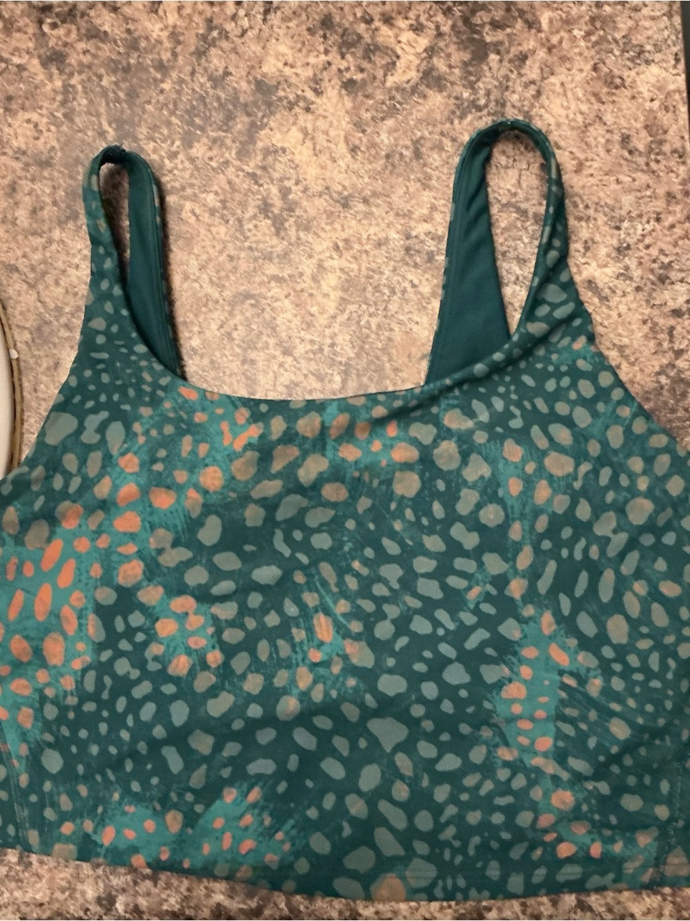 Old Navy Active Powersport Teal Green Sports Tank with Dot-Print Straps